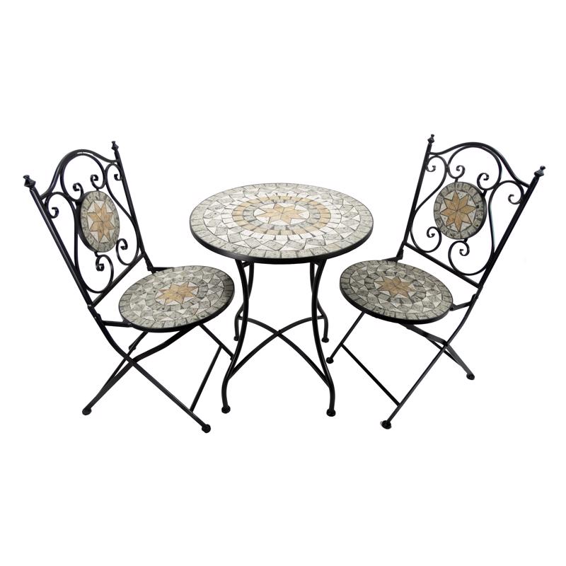 Mosaic 3 pc Steel Bistro Set