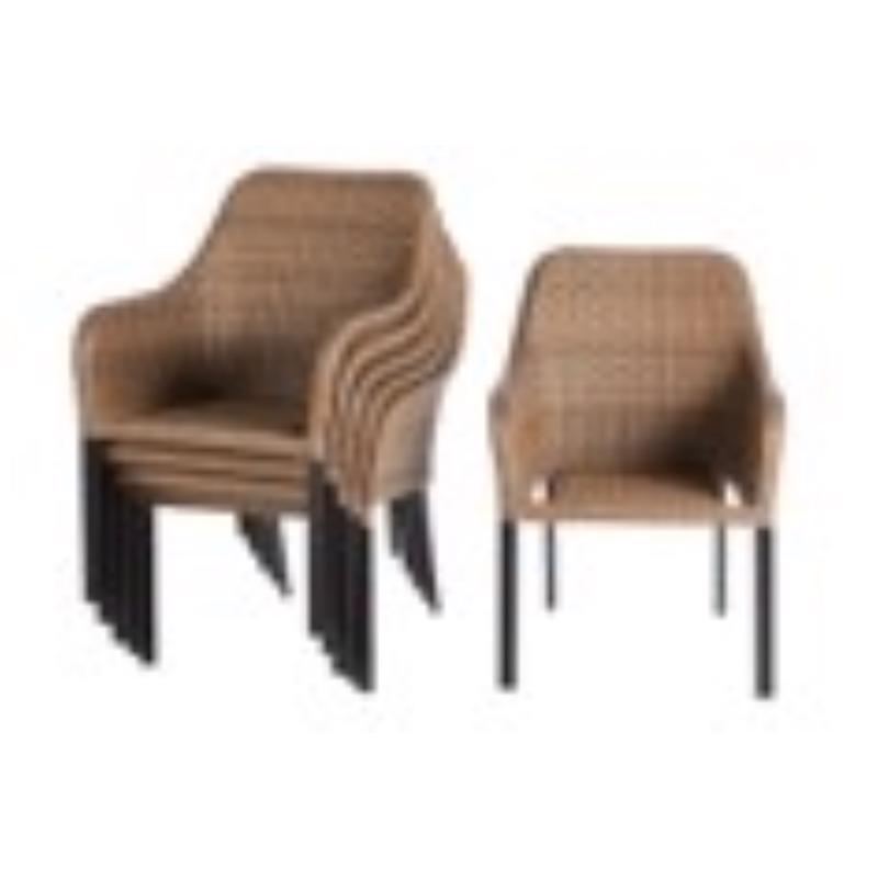 Wicker Stacking Chair with Cushion - Image 3