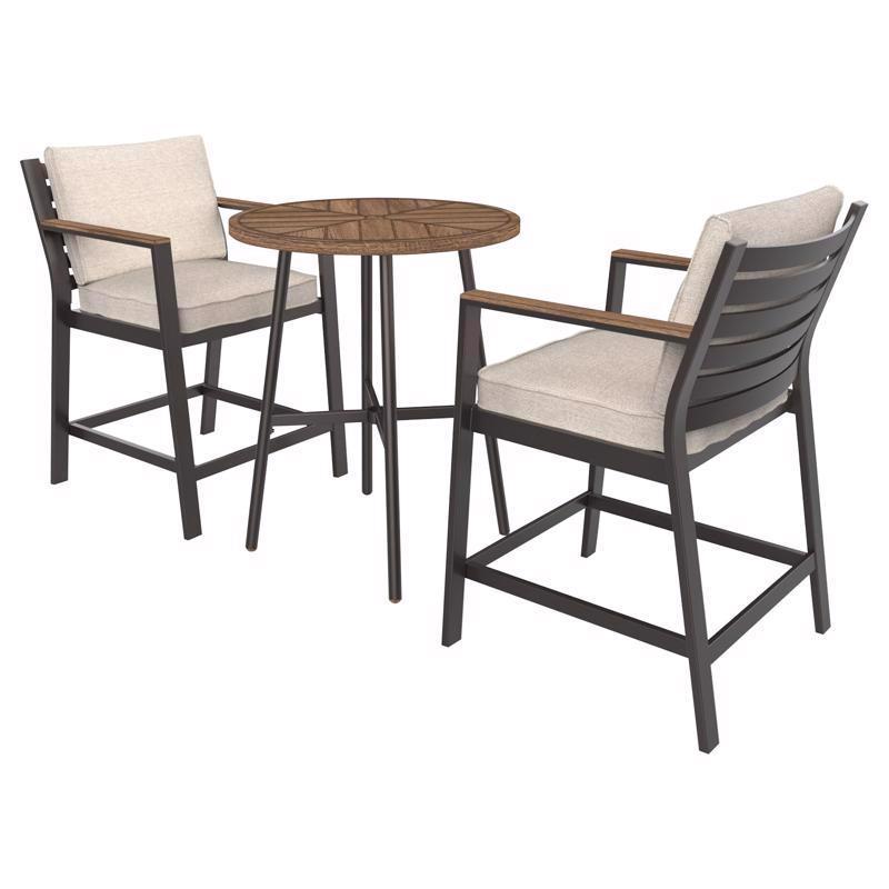 Living Accents Cecily 3 pc Black Steel Balcony Set Gray - Image 2